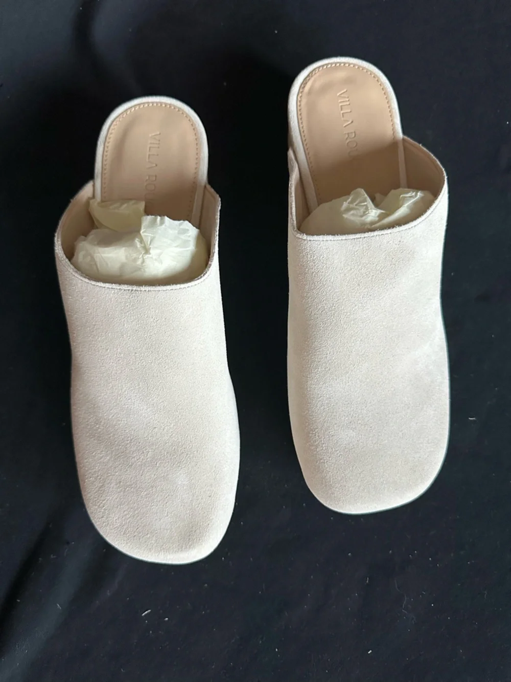 Villa Rouge Valencia Minimalist Light Grey mules Suede Slip-On Clog - Picture 2 of 16